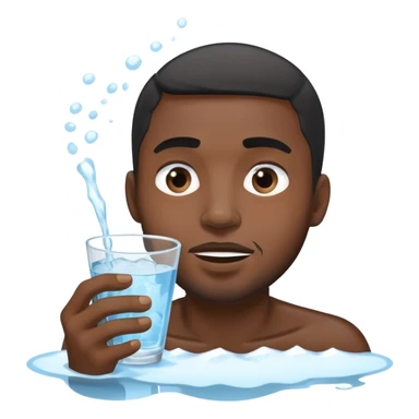 Black man dipping face in ice water sticker