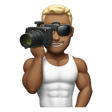 Bodybuilding cameraman sticker