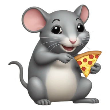 New York Subway rat eating pizza sticker