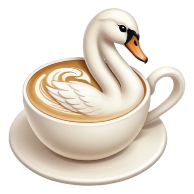 Swan shape latte art sticker