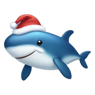 christmas whale sticker