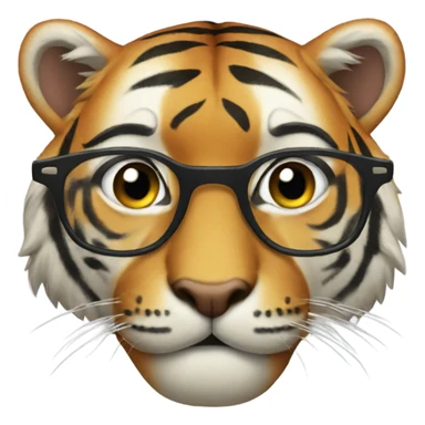 Tiger with eyeglasses sticker