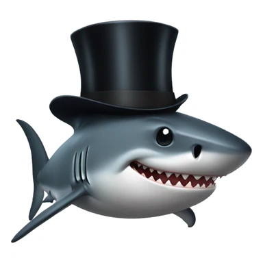 shark with top hat sticker