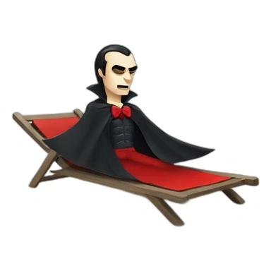 Dracula is sunbathing on the beach  sticker