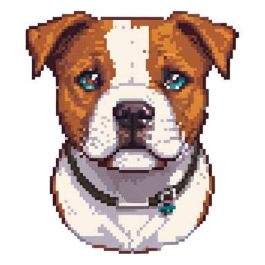 round circle puppy head full grey bleu staffy, stupid expression sticker