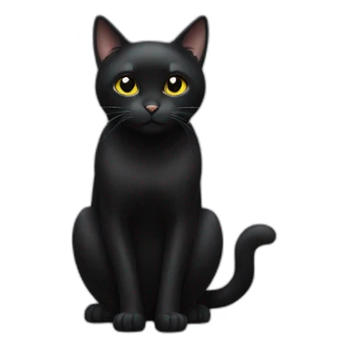 Black cat waiting for food sticker
