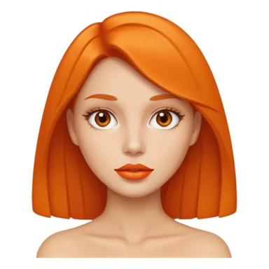 woman with orange colored lips sticker