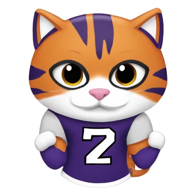 Orange cat wearing Ravens jersey sticker