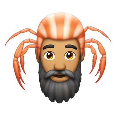 Shrimp with beard and hair sticker