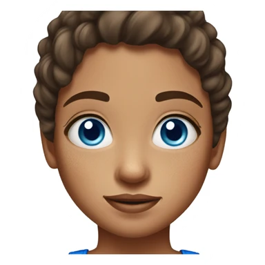 brown-haired girl in tank top freckles blue eyes sticker