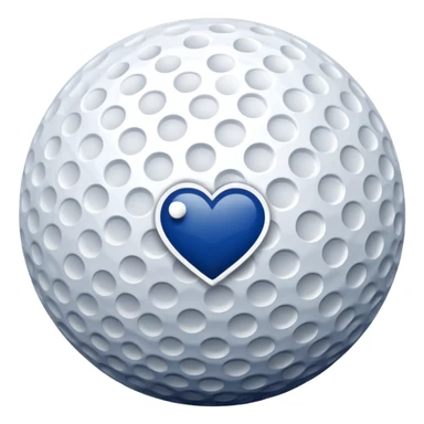 Navy heart shaped golf ball sticker