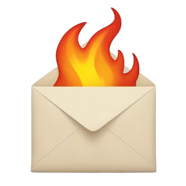 fire coming out of an envelope sticker
