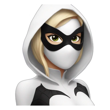 Spider Gwen wearing  a mask sticker