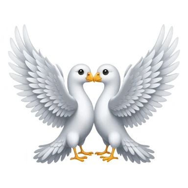 Two white wings together sticker