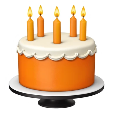 Orange, black, and white birthday cake sticker