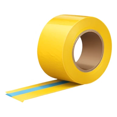 Generate me yellow tape on a roll sticker