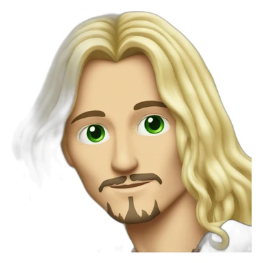 Johnny Depp hugging blond woman with green eyes amd very very very long hair sticker