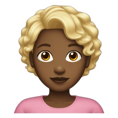 Black girl with short blonde hair sticker