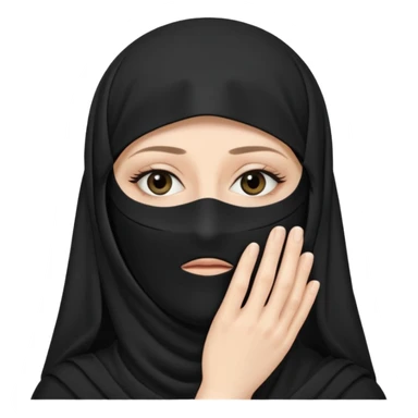 Black bedoon essm niqab wearing white women that cover their face & forhead only show eyes sticker