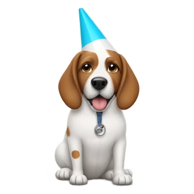 Dog with a vets cone sticker