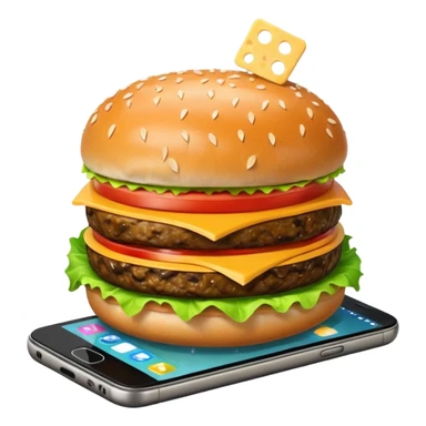 picture of a hamburguer on a phone sticker