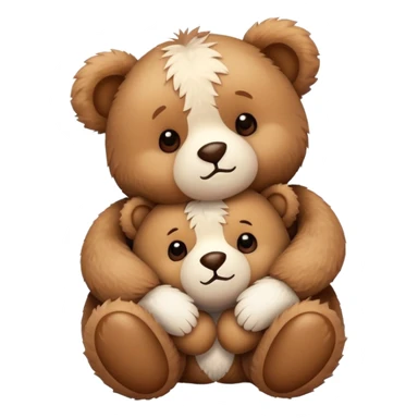 Cute teddy bears hugging sticker