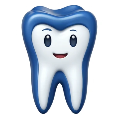 Plain Tooth made of dark blue wax sticker