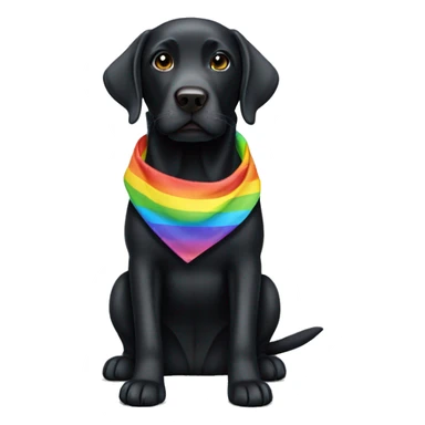 Black labrador with rainbow bandana sticker