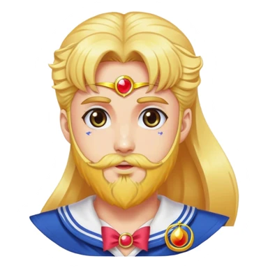 sailor moon with a beard sticker