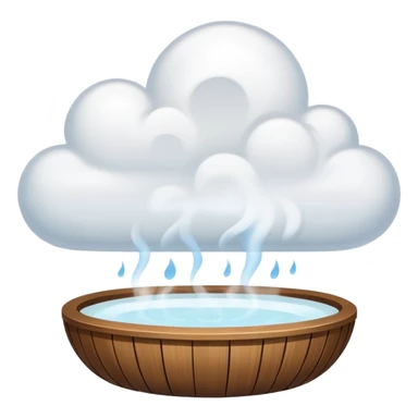 white slightly see-through steam cloud floating above a spa sticker