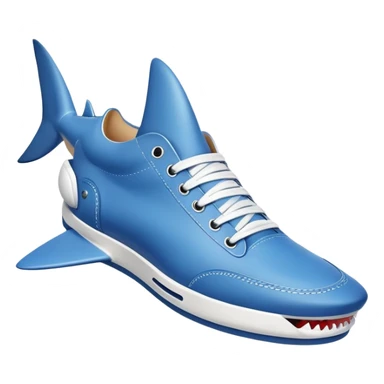 Shark with a sneaker Blue  sticker
