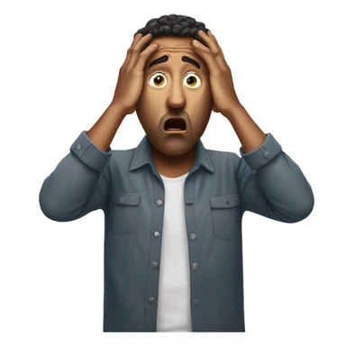 Shocked man holding his head with hands sticker