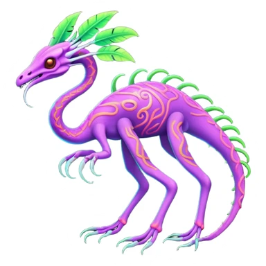 Tropical futuristic lush neon Fionbri-Vernid-creature (full body) sticker
