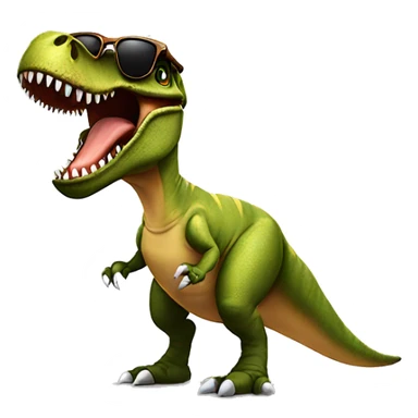 Cool T-Rex dinosaur wearing sunglasses sticker