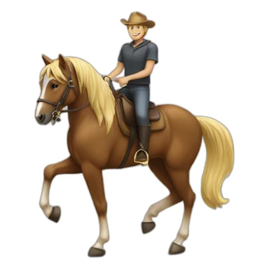 Chat sur cheval sticker