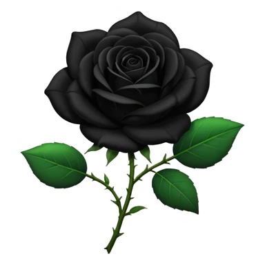 Rosa negra con hojas verdes  sticker