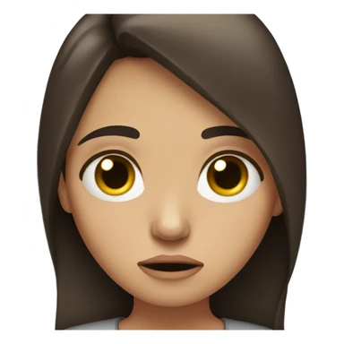 Sad brunette girl crying sticker