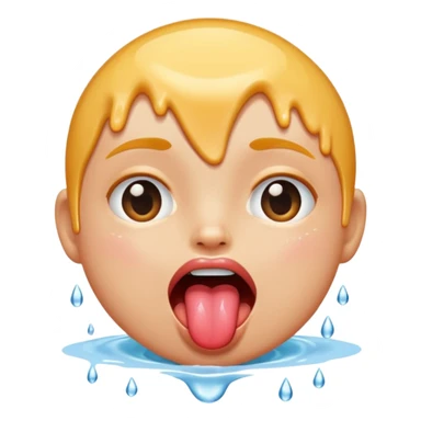 Tongue out with water on it  sticker