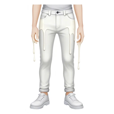 white paint dripping down pants  sticker