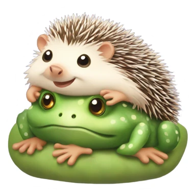 Hedgehog hugging little frog sticker