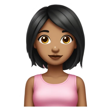 cute black haired girlie with pink ིྀ   sticker