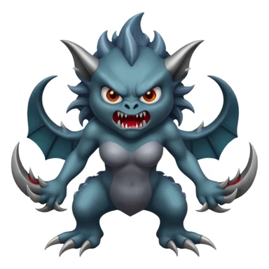dark angry siren monster, full body sticker