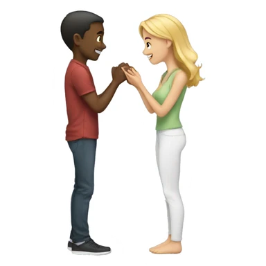 A boy is proposing to a girl  sticker