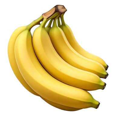 Cinematic bright yellow bananas, smooth peel with gentle curves, slightly ripened, stacked in a charming bunch, warm glowing background, soft and inviting. sticker