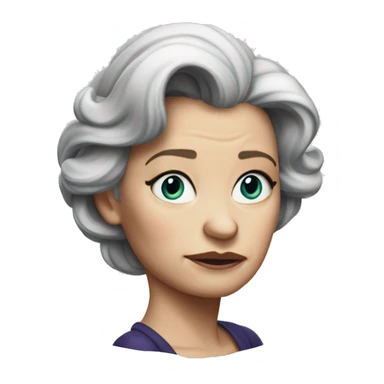 photorealistic Ursula von der Leyenl sad sticker