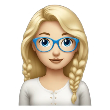 A Russian Girl with Blue eyes, Rose glasses and Blond hair sticker
