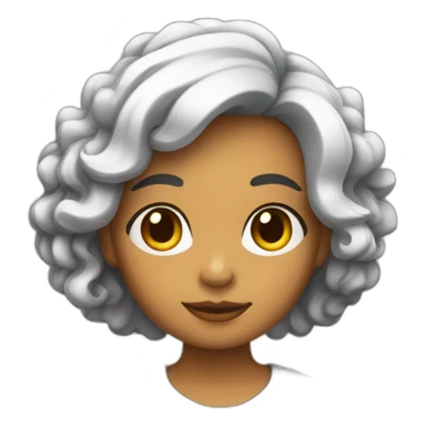 chica con pelo rizo de color negro sticker