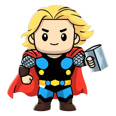 thor with flowing blonde hair sticker