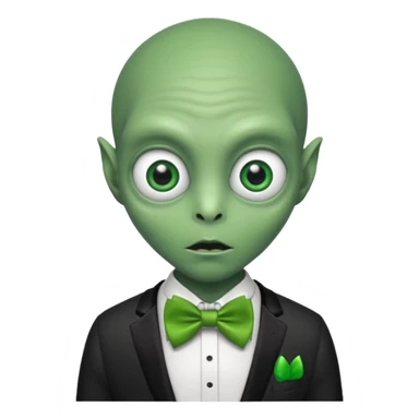 allien with bow tie sticker