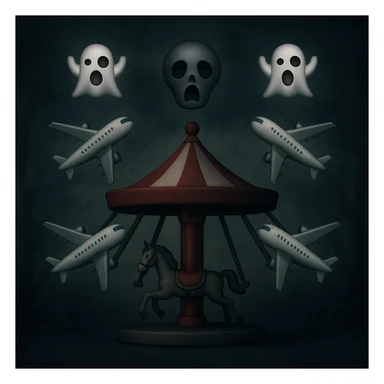 Avions manege du parc saint paul en emoji  rajoute et garde aspect terrifiante  sticker